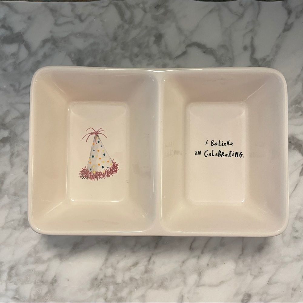 Rae Dunn I Believe in Celebrating Divided Dish